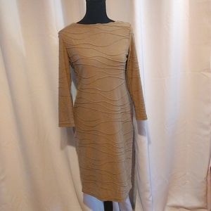 Sharagano Women’s Beige Midi Dress Size 8